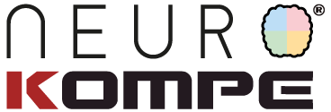 Logotipo de Neuro Kompe de Psigma Corp con letras negras y rojas, acompañado de icono circular multicolor, símbolo de Competencias y Preferencias Cerebrales.