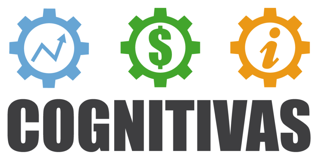Logotipo con engranajes azul, verde y naranja, cada uno con íconos de crecimiento, dinero e información; Psigma Corp, Pruebas Psicotécnicas Prueba Batería Cognitivas sobre Habilidades Cognitivas Trabajo.