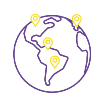 icono planeta con puntos en el mapa