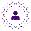Icono morado de figura humana dentro de engranaje, usado por Psigma Corp en sus pruebas psicotécnicas Talento Operativo 2.0 para Selección de Personal Operativo.