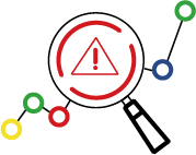 Icono de conductas problemáticas en la prueba DISC de Kompe DISC por Psigma Corp, identificando factores que afectan el rendimiento.