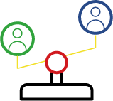 Icono de comparativos entre candidatos en la prueba DISC de Kompe DISC por Psigma Corp, facilitando decisiones estratégicas.